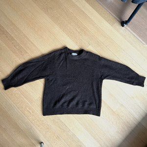 Everlane Alpaca Crew Sweater Heathered Java